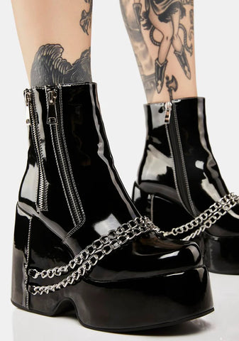 Black Amalfi Chain Boots