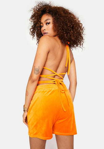 Ticks My Boxes Velour Shorts Set