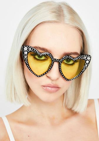 Sunny SoCal Romance Rhinestone Sunglasses