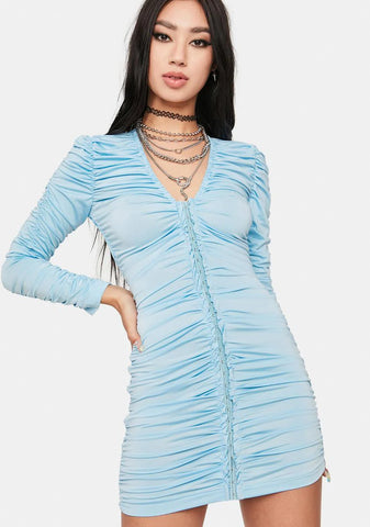 Sky Wind Ruched Mini Dress