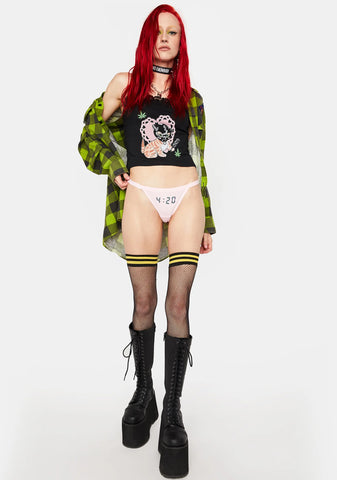 Pink 4:20 Reflective Thong