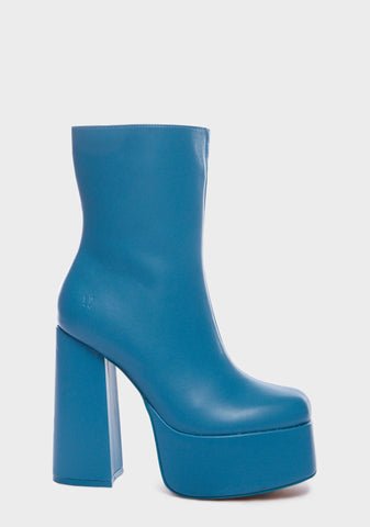 Steel Blue Lexus Platform Boots