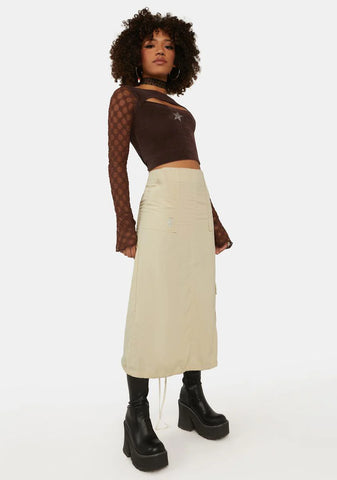 Y2k Long Cargo Skirt