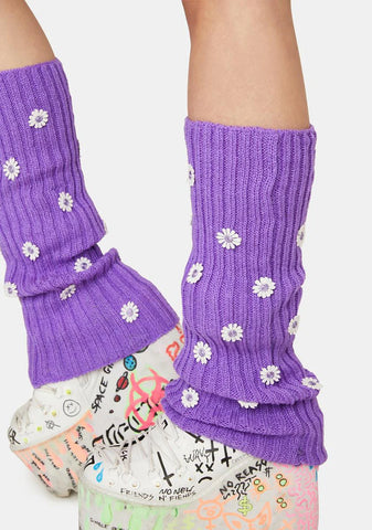 Daisy Parade Knit Leg Warmers