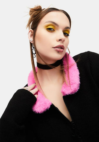 Noir Turning Back Time Cat Drop Earrings