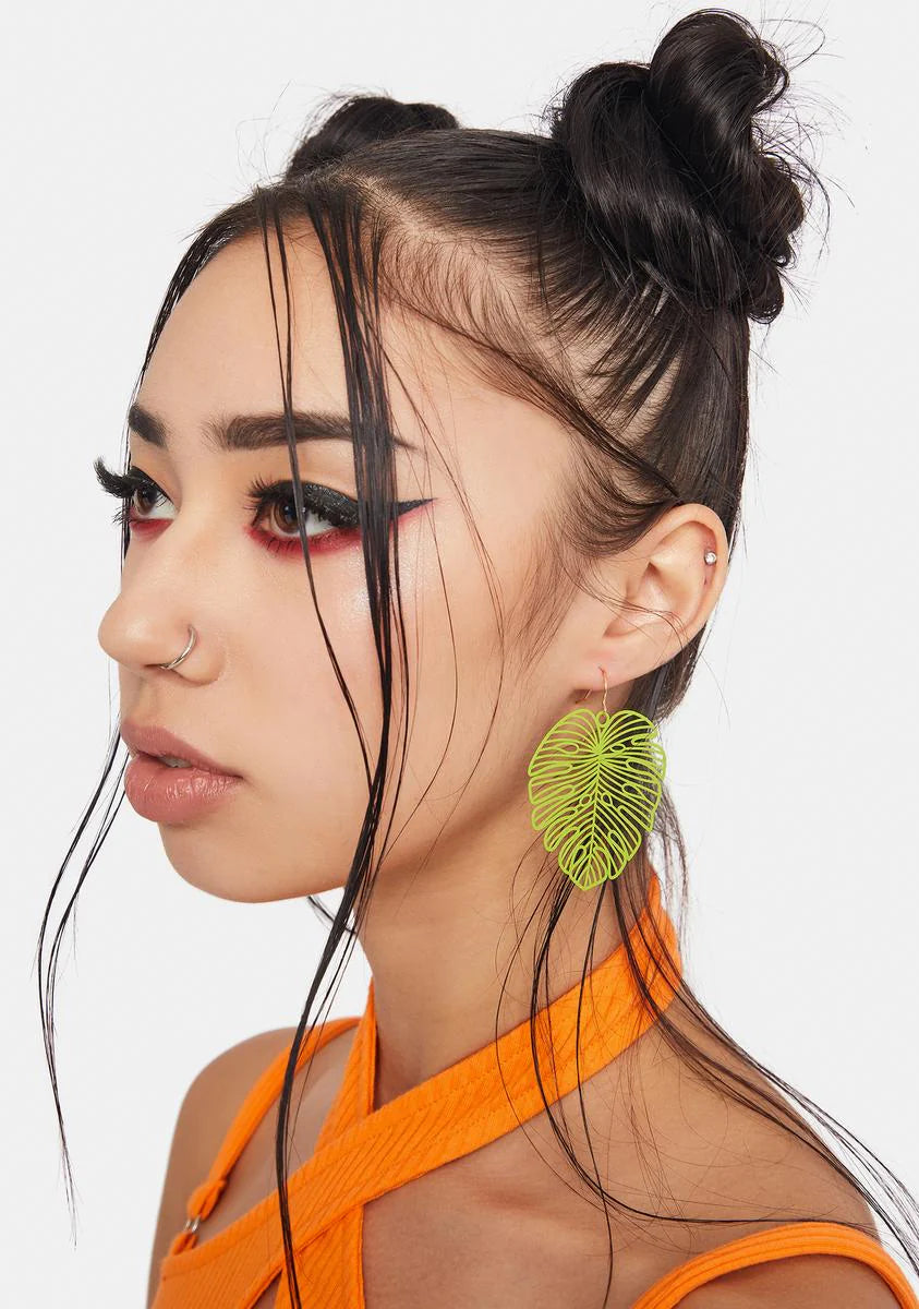 Tropic Like It's Hot Leaf Earrings