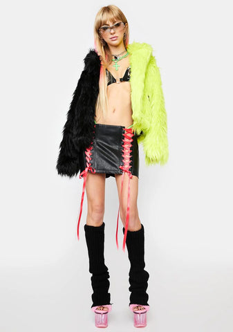 Atomic Balancing Act Faux Fur Jacket