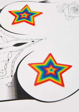 Velvet Rainbow Star Nipple Pasties