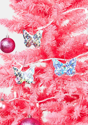 Vapor Waves 3-Pack Butterfly Ornaments