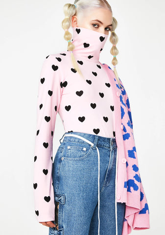 Little Hearts High Neck Top