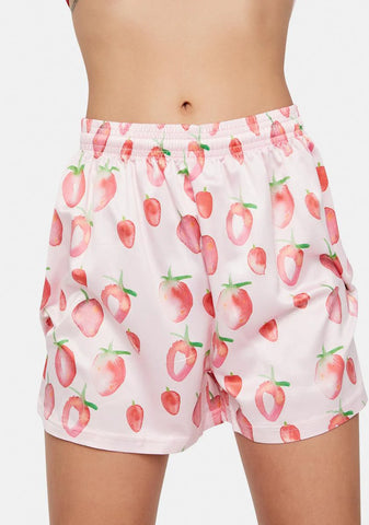 X Dessie Jackson Painted Strawberries Shorts