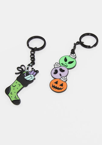 Spooky Scary Keychain Set