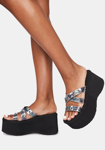 Cosmic Goth Beach Platform Sandals
