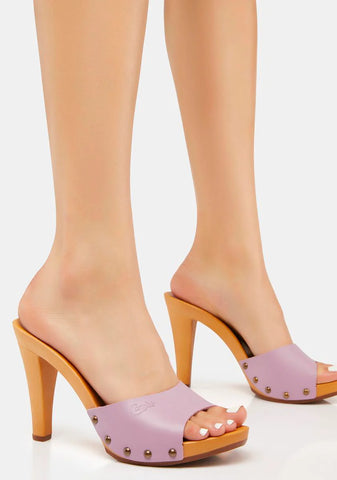 Antonella Lilac Vegan Leather Heels
