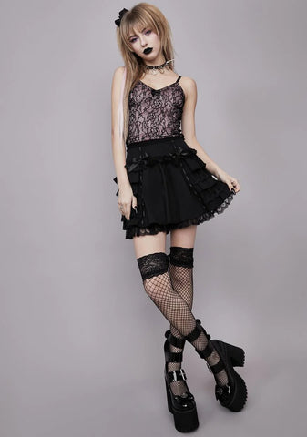 Savage Thoughts Tiered Lace Skirt