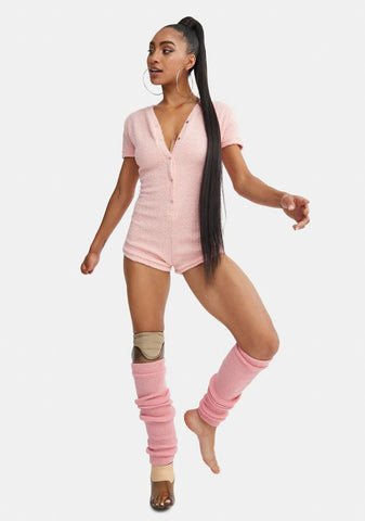 Petal Snow Dreams Fuzzy Sleep Romper