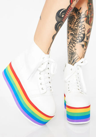 Rainbow Rebellion Platform Sneakers