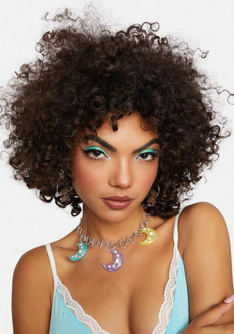 Shimmering Moonlight Heart Chain Necklace