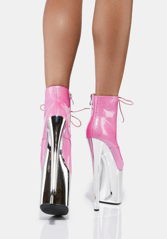 Sweet Turn Back Time Platform Ankle Boots