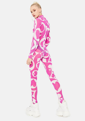 Royal Flush Mesh Catsuit