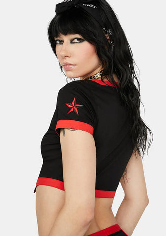 Lover's Lane Buttoned Crop Top