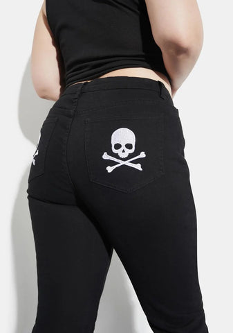 Her Famous Last Words Distressed Skinny Jeans