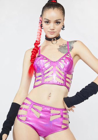 Sweet Skeletoria Cutout Shorts