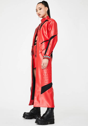 Red Motocross Long Coat