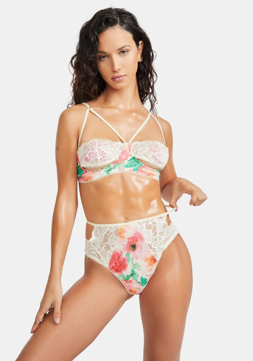Treat Me Gently Floral Lingerie Set