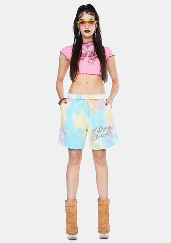 Blue Arc Left Tie Dye Sweatshorts