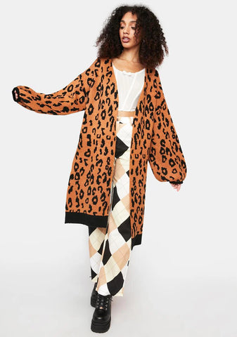 Purrfect Day Animal Print Cardigan