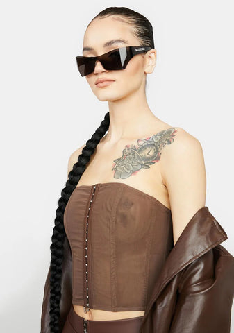 Mocha Won't You Want Me Corset Top
