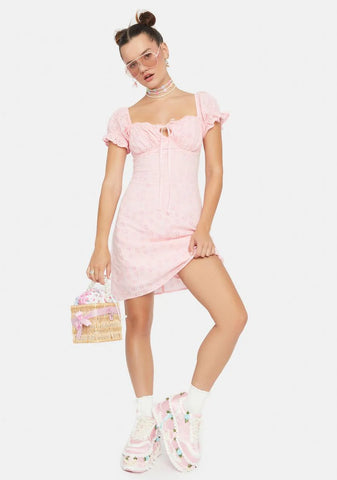 Messing With Magic Eyelet Mini Dress