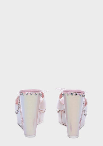 Pink Butterfly Fairy Wedges