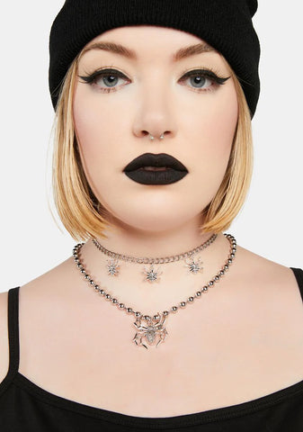 Creep Along Spider Necklace