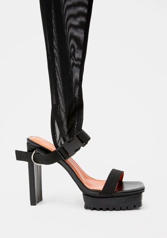 Reverb Utility Strap Square Toe Thigh High Sandals