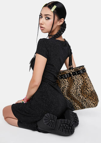 Lucky Caller Glitter Mini Dress