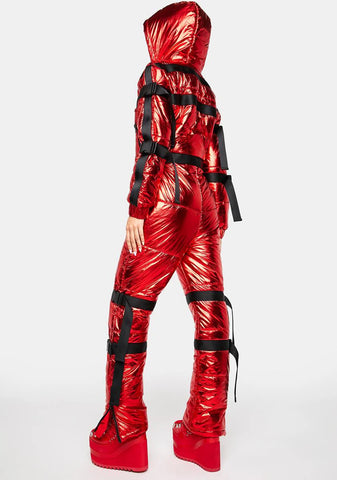 Berry Delighted Metallic Snowsuit