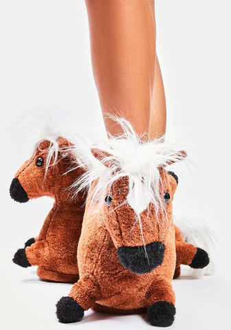 Yay Or Neigh Horse Slippers