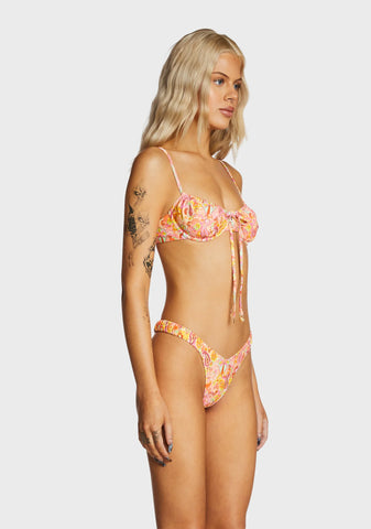 Ruched Underwire Bra Bikini Top - Bahama Rama