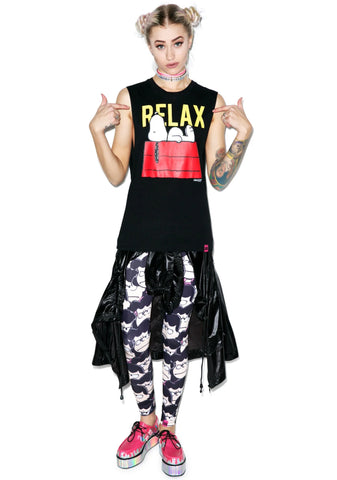 Snoopy Relax Muscle Tee - Black