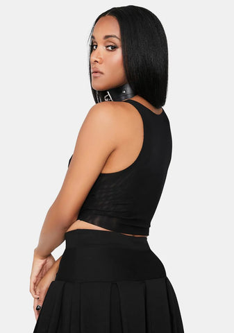 Noir No Comparison Mesh Corset Top
