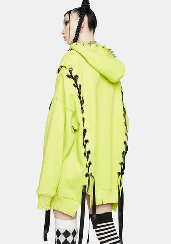 Deadly Hearts N Hellions Lace-Up Hoodie