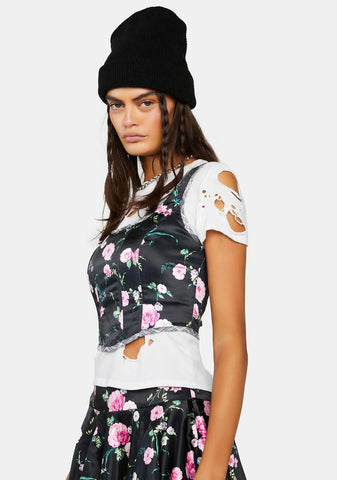 Misfit Tendencies Satin Corset Top