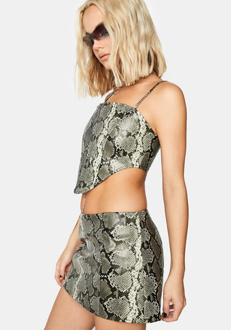 Zion Snakeskin Mini Skirt