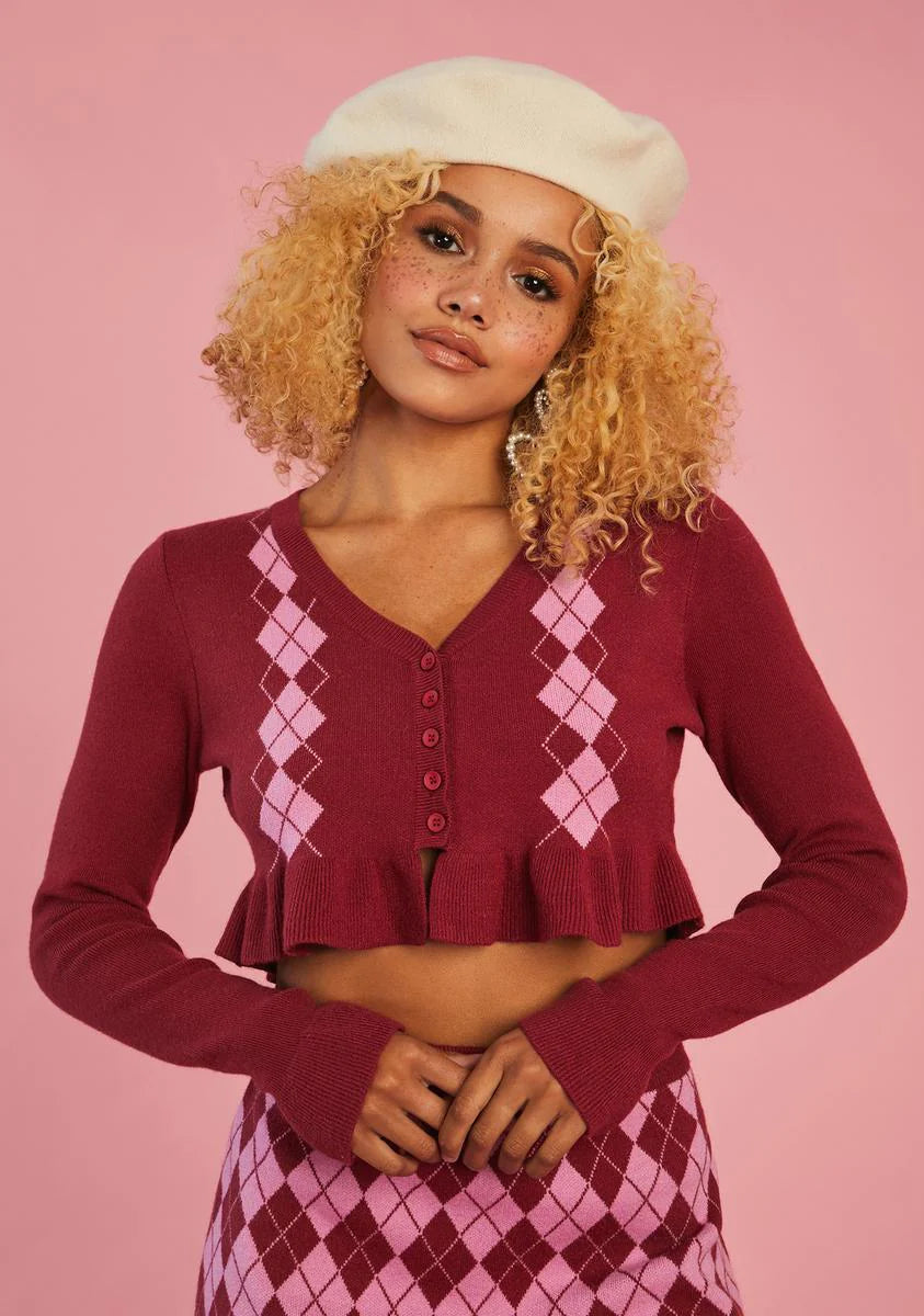 Morning Musings Argyle Sweater