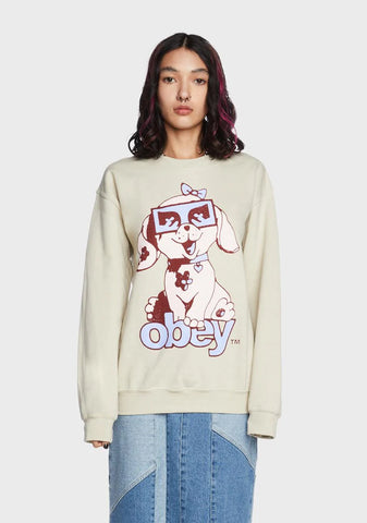 Obey Puppy Old School Crewneck Sweater