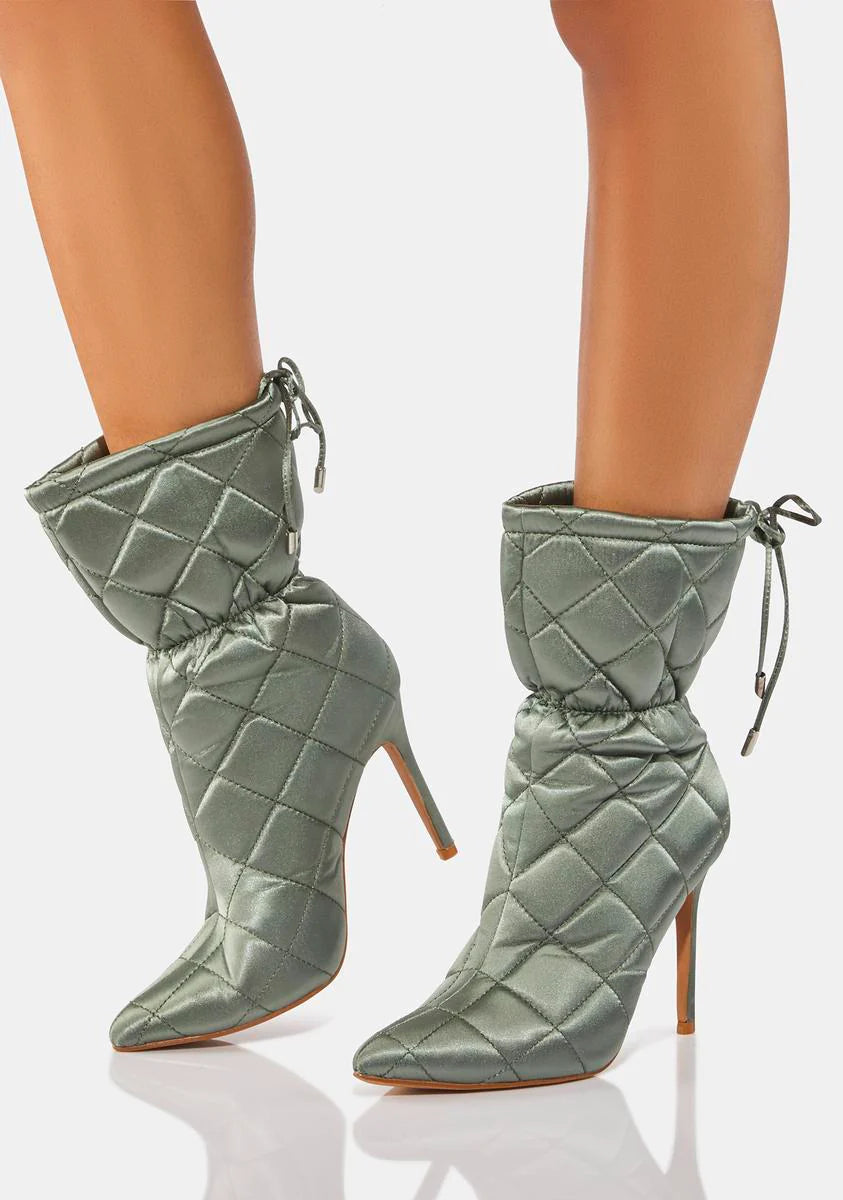 Sage Who Cares Quilted Heels
