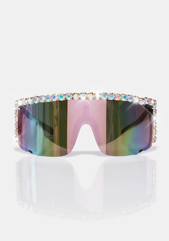 Chrome Melting Point Shield Sunglasses