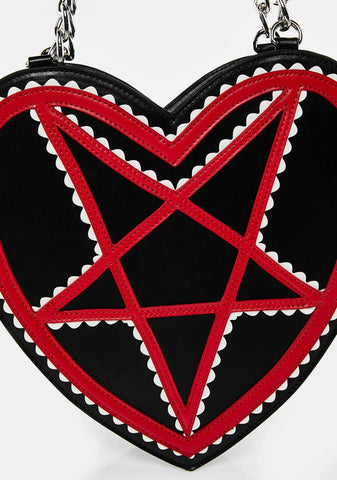 Red Pentagram Heart Bag